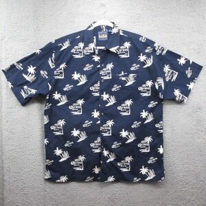 McNeel Palmer Clubhouse Corona Beer Button Up Shirt Mens L Blue Beach India